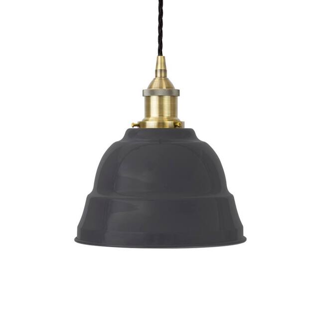 SE Home Slate Grey Lincoln Pendant Light - Antique Brass - Black Twisted - image 1