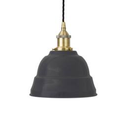 SE Home Slate Grey Lincoln Pendant Light - Antique Brass - Black Twisted - thumbnail 1