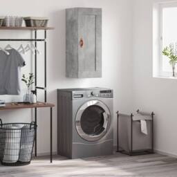 Berkfield Home Wall Mounted Cabinet Concrete Grey 34.5x34x90 cm Engineered Wood - thumbnail 2