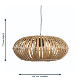 First Choice Lighting Loren - Bamboo Natural Pendant Lightshade - thumbnail 5