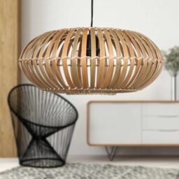 First Choice Lighting Loren - Bamboo Natural Pendant Lightshade - thumbnail 3