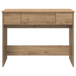 Berkfield Home Dressing Table with Mirror Artisan Oak 100x45x76 cm in Beige - Size: 100 x 45 x 76 cm - thumbnail 7