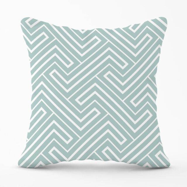 Warren Reed - Designer Geometric Modern Ornment Outdoor Cushion in Green - Size: 45 cm x 45 cm - image 1