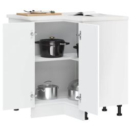 Berkfield Home Kitchen Corner Base Cabinet Porto White Engineered Wood - thumbnail 4