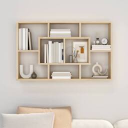 Berkfield Home Wall Shelf Sonoma Oak 85x16x52.5 cm Engineered Wood in Light Tan