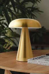 H&O Direct Mushroom Shape Rechargeable Dimmable Table Lamp Night Light in Gold - thumbnail 4