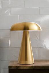 H&O Direct Mushroom Shape Rechargeable Dimmable Table Lamp Night Light in Gold - thumbnail 2