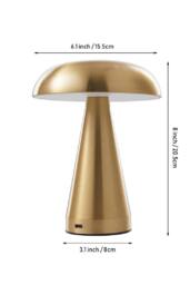 H&O Direct Mushroom Shape Rechargeable Dimmable Table Lamp Night Light in Gold - thumbnail 5