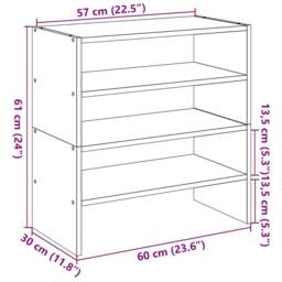 Berkfield Home Shoe Racks 2 pcs Stackable Sonoma Oak 60x30x30.5 cm in Light Brown - thumbnail 9
