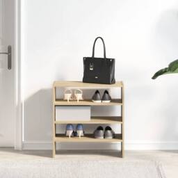 Berkfield Home Shoe Racks 2 pcs Stackable Sonoma Oak 60x30x30.5 cm in Light Brown - thumbnail 1