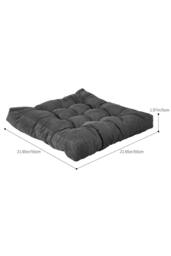 Living and Home Comfort Padded Corduroy Chair Cushion in Dark Grey - Size: 55 cm x 55 cm - thumbnail 8