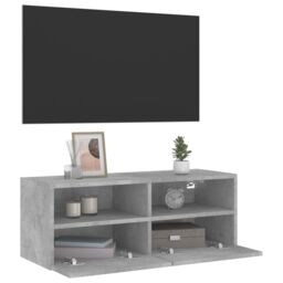 Berkfield Home TV Wall Cabinet Concrete Grey 80x30x30 cm Engineered Wood - Size: 80 x 30 x 30 cm - thumbnail 6