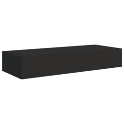 Berkfield Home Wall-mounted Drawer Shelves 2 pcs Black 60x23.5x10cm MDF - Size: 60x23.5x10 cm - thumbnail 4