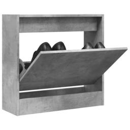 Berkfield Home Shoe Cabinet Concrete Grey 60x21x57 cm Engineered Wood - Size: 60 x 21 x 57 cm - thumbnail 2
