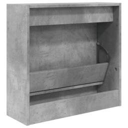 Berkfield Home Shoe Cabinet Concrete Grey 60x21x57 cm Engineered Wood - Size: 60 x 21 x 57 cm - thumbnail 7
