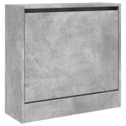 Berkfield Home Shoe Cabinet Concrete Grey 60x21x57 cm Engineered Wood - Size: 60 x 21 x 57 cm - thumbnail 4