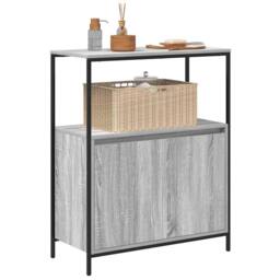 Berkfield Home Durable Bathroom Cabinet with Shelves Grey Sonoma 76.5x35x95 cm - thumbnail 4