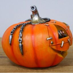 Gifts Direct 2 U Steampunk Halloween Pumpkin Ornament in Orange - thumbnail 3