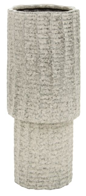 Orsina Textured Large Vase, Contemporary Design Flower Vase, Tiered Design Modern Vase for a Variety of Decors in Grey - image 1