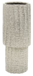 Orsina Textured Large Vase, Contemporary Design Flower Vase, Tiered Design Modern Vase for a Variety of Decors in Grey - thumbnail 1