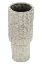 Orsina Textured Large Vase, Contemporary Design Flower Vase, Tiered Design Modern Vase for a Variety of Decors in Grey - thumbnail 2
