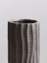 Orsina Textured Large Vase, Contemporary Design Flower Vase, Tiered Design Modern Vase for a Variety of Decors in Grey - thumbnail 5