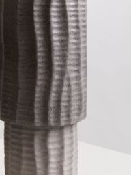 Orsina Textured Large Vase, Contemporary Design Flower Vase, Tiered Design Modern Vase for a Variety of Decors in Grey - thumbnail 4