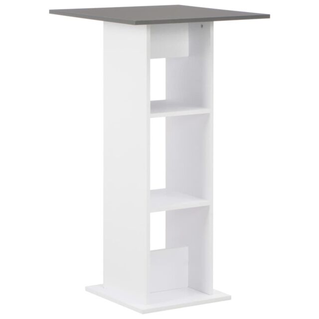Berkfield Home Bar Table White & Anthracite Grey 60x60x110 cm - Size: 60 x 60 x 110 cm - image 1