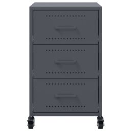 Berkfield Home Bedside Cabinet Anthracite 36x39x59 cm Steel in Black - Size: 36 x 39 x 59 cm - thumbnail 6