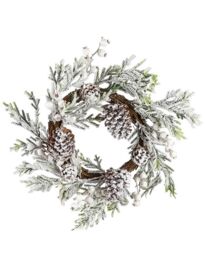 Dibor Giant Snowdrift Xmas Decor Wreath Front Door Christmas Wreath 50cm in White - thumbnail 2