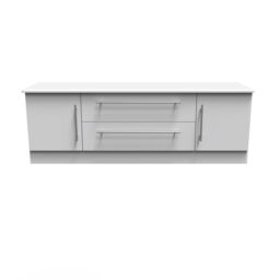 Ready Assembled 2 U Carlton 2 Door 2 Drawer Superwide TV Unit (Ready Assembled) in Grey - Size: Large - thumbnail 1