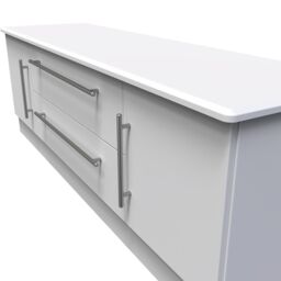 Ready Assembled 2 U Carlton 2 Door 2 Drawer Superwide TV Unit (Ready Assembled) in Grey - Size: Large - thumbnail 4