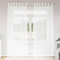 Berkfield Home Full Curtains with Curtains 2 pcs White 140 x 245 cm Polyester - thumbnail 2