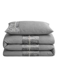 Intimates Diamante Orleans Duvet Cover & Pillowcase Set in Silver - Size: Single - thumbnail 2