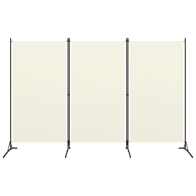 Berkfield Home 3-Panel Room Divider Cream White 260x180 cm in Beige - image 1