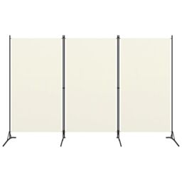 Berkfield Home 3-Panel Room Divider Cream White 260x180 cm in Beige
