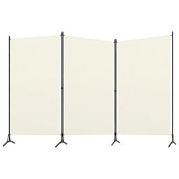 Berkfield Home 3-Panel Room Divider Cream White 260x180 cm in Beige - thumbnail 2