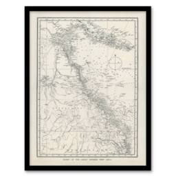 "Artery8 Great Barrier Reef Area Chart Map Kent Framed Wall Art Print in White - Size: W12"" x H16""" - thumbnail 1