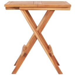 Berkfield Home Folding Bistro Table 60x60x65 cm Solid Teak Wood in Brown - Size: 60 x 60 x 65 cm - thumbnail 2