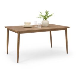 VonHaus Burton Wood Effect 6 Seater Dining Table in Dark Brown - thumbnail 2