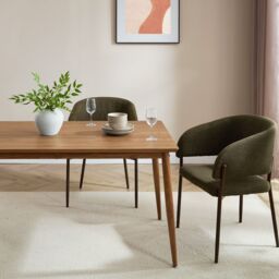 VonHaus Burton Wood Effect 6 Seater Dining Table in Dark Brown - thumbnail 5
