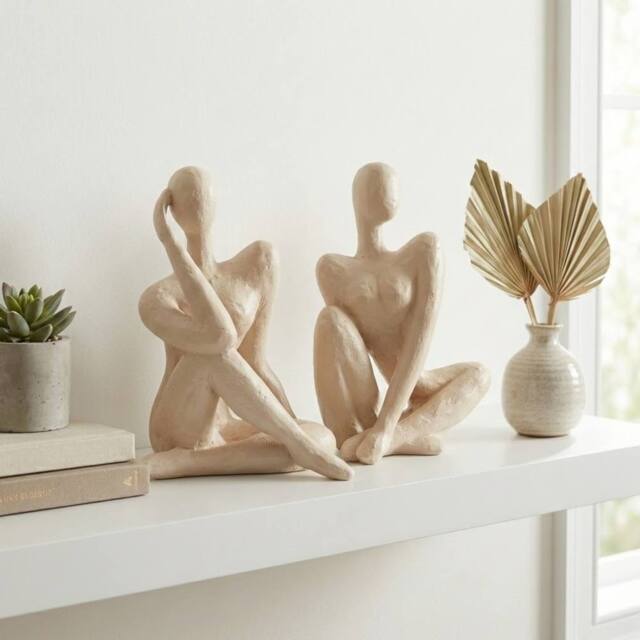 Garden Greatness Relica Duo Sculptural Female Figures in Light Beige - Size: 2 Pack - image 1