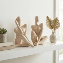 Garden Greatness Relica Duo Sculptural Female Figures in Light Beige - Size: 2 Pack - thumbnail 1