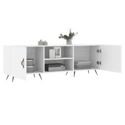 Berkfield Home TV Cabinet White 150x30x50 cm Engineered Wood - Size: 150 x 30 x 50 cm - thumbnail 4