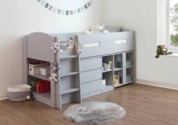 Flintshire Furniture Ltd Billie Mid Sleeper Childrens Bed Frame in Grey - Size: Single - thumbnail 2