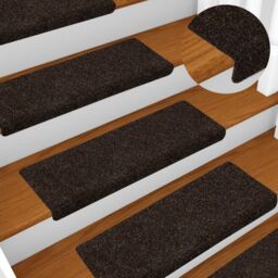 Berkfield Home Stair Mats 15 pcs Needle Punch 65x21x4 cm Brown - Size: Medium - thumbnail 1