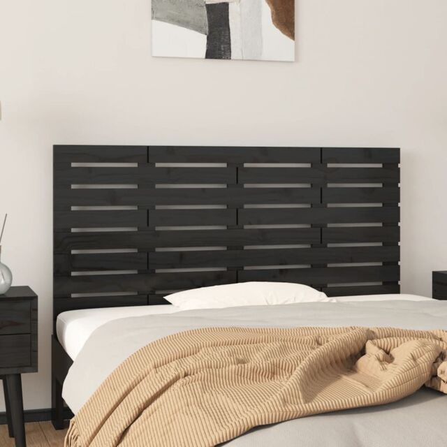 Berkfield Home Wall Headboard Black 126x3x63 cm Solid Wood Pine - Size: 126 x 3 x 63 cm - image 1