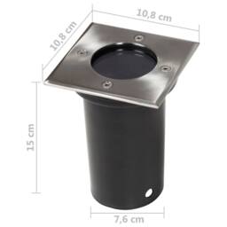 Berkfield Home Outdoor Ground Lights 12 pcs Square in Silver - thumbnail 5