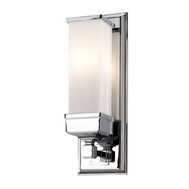 Netlighting Cambridge 1 Light Bathroom Wall Light Polished Chrome IP44 G9 in Grey - image 1