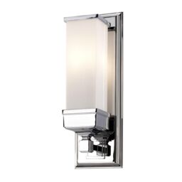 Netlighting Cambridge 1 Light Bathroom Wall Light Polished Chrome IP44 G9 in Grey - thumbnail 1